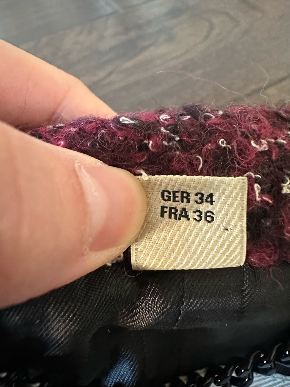 Burberry Burgundy Tweed Jacket Coat size UK 6 US 4 - Picture 11 of 13
